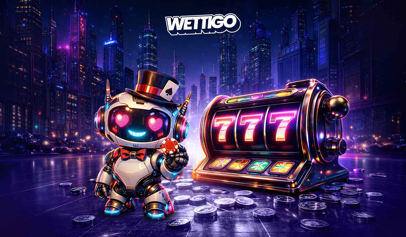 Casino Spielbanner mit Jetzt spielen Button und Glücksmotiven