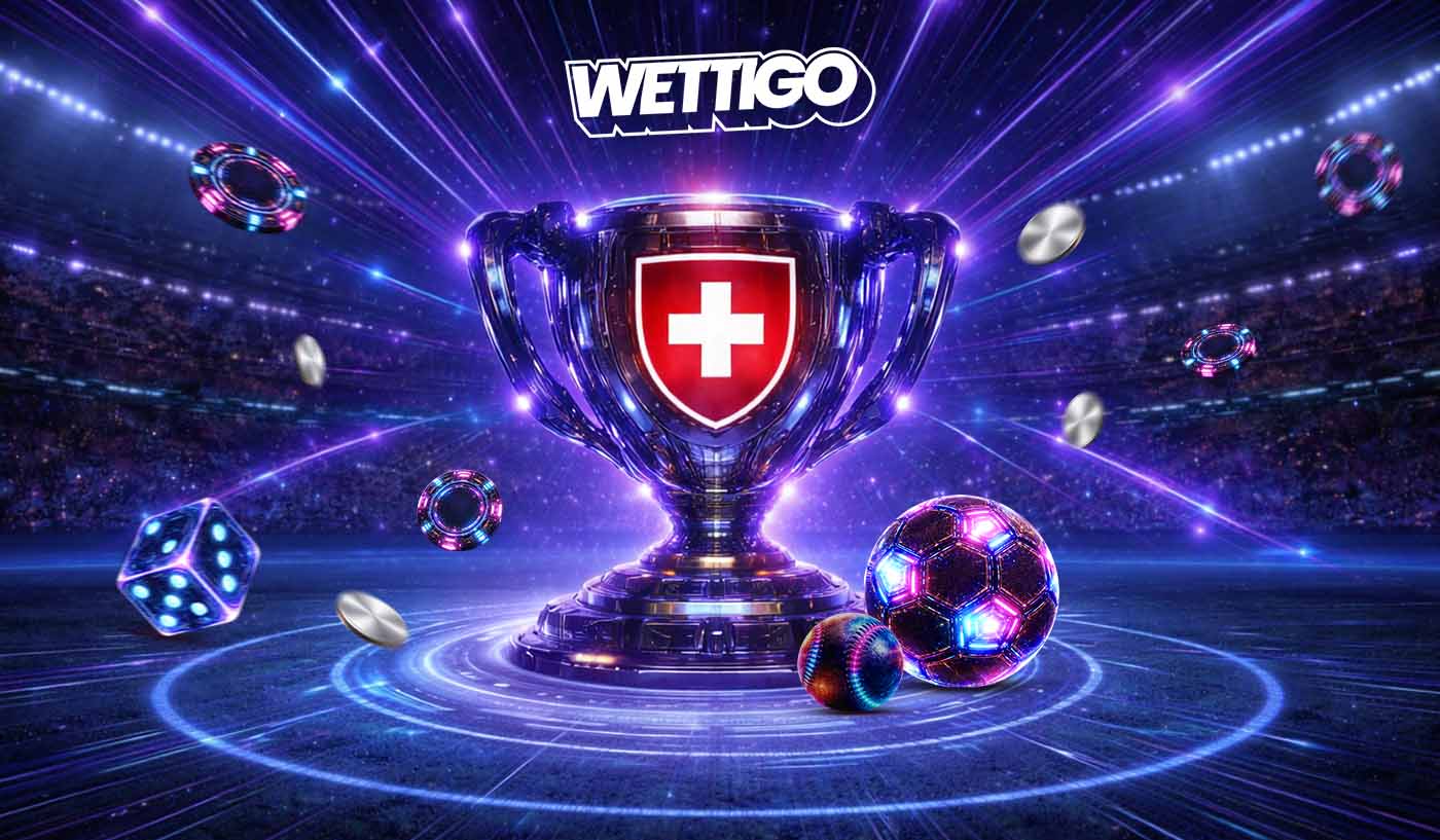 Wettigo Szene mit Schweizer Pokal und Sportwetten Motiven